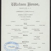 BREAKFAST [held by] LAWRENCE R. KERR [at] "WATSON HOUSE, BABYLON, L.I., NY" (HOTEL;)