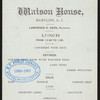 LUNCH [held by] LAWRENCE R. KERR [at] "WATSON HOUSE, BABLON, L.I., NY" (HOTEL;)