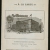 DINNER [held by] WESTMINSTER HOTEL [at] "SIXTEENTH STREET AND IRVING PLACE, NY" (HOTEL;)