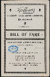 BILL OF FARE [held by] HALLORAN'S RESTAURNT [at] 213 SIXTH AVE. NY (REST;)
