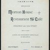 DINNER [held by] MORTON HOUSE-RESTAURANT & CAFE [at] BROADWAY & 14TH ST. NY (REST;)