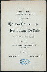 DINNER [held by] MORTON HOUSE-RESTAURANT & CAFE [at] BROADWAY & 14TH ST. NY (REST;)