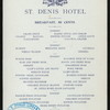 DAILY BREAKFAST [held by] ST. DENIS HOTEL [at] "NEW YORK, NY" (HOTEL;)