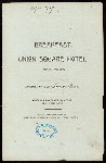 BREAKFAST [held by] UNION SQUARE HOTEL [at] "NEW YORK, NY" (HOTEL;)