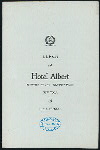 LUNCH [held by] HOTEL ALBERT [at] "ELEVENTH ST. AND UNIVERSITY PLACE, NEW YORK, NY" (HOTEL;)