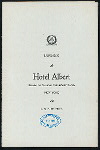 DINNER [held by] HOTEL ALBERT [at] "ELEVENTH ST. AND UNIVERSITY PLACE, NEW YORK, NY" (HOTEL;)