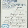 DINNER [held by] RED STAR LINE [at] S.S. FRIESLAND (SS;)