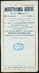 BILL OF FARE [held by] NAETHING BROS. [at] "NEW YORK, NY" (REST (ALSO BAKERY);)