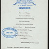 LUNCHEON; [held by] BELVEDERE HOUSE; [at] "4TH AVE. & 18TH ST, NEW YORK [NY]" (HOTEL;)