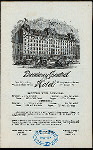 DINNER; [held by] BROADWAY CENTRAL HOTEL [at] "NOS. 667 TO 677 [BROADWAY], OPPOSITE BOND STREET, MIDWAY BETWEEN BATTERY AND CENTRAL PARK, NEW YORK [NY];" (HOTEL;)