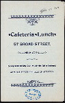 DAILY MENU [held by] CAFETERIA LUNCH [at] "57 BROAD STREET, NY" (REST;)