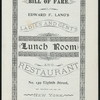 DAILY MENU [held by] EDWARD F. LANGS'S LADIES' AND GENTS LUNCH ROOM AND RESTAURANT [at] "139 EIGHTH STREET,  NY" (REST;)