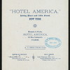 BREAKFAST [held by] HOTEL AMERICA [at] "IRVING PLACE AND 15TH STREET, NEW YORK, NY" (HOTEL)
