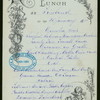 LUNCH [held by] RED STAR LINE [at] EN ROUTE ABOARD S.S. FRIESLAND (SS;)