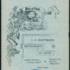 DINNER [held by] J.C. HARTMANN RESTAURANTS AND CAFE [at] "15 BROAD STREET, 1 BROADWAY, NEW YORK" (REST;)