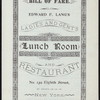 BREAKFAST AND SUPPER [held by] EDWARD F. LANG'S LADIES AND GENTS LUNCH ROOM AND RESTAURANT [at] "139 EIGHTH STREET, NEW YORK" (REST;)