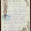 LUNCH [held by] RED STAR LINE [at] SS FRIESLAND (SS;)