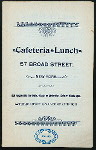BILL OF FARE [held by] CAFETERIA LUNCH [at] "NEW YORK, NY" (REST;)