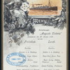 LUNCH MENU [held by] HAMBURG-AMERIKA LINIE [at] "SHNELLDAMPFER ""AUGUSTE VICTORIA""" (SS;)