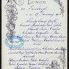 LUNCH MENU [held by] RED STAR LINE [at] "S.S. ""FRIESLAND""" (SS;)