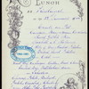 LUNCH [held by] RED STAR LINE [at] SS FRIESLAND (SS;)