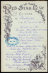 LUNCH [held by] RED STAR LINE [at] SS FRIESLAND (SS;)