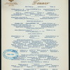 DINNER [held by] HOTEL MARIE ANTOINETTE [at] NY (HOTEL;)