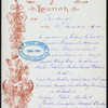 LUNCH [held by] RED STAR LINE [at] SS: FRIESLAND (SS;)