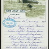 DINNER [held by] RED STAR LINE [at] SS: FRIESLAND (SS;)