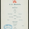 BREAKFAST [held by] CANADIAN PACIFIC RAILWAY COMPANY [at] ABOARD SS MANITOBA (SS;)