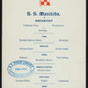 BREAKFAST [held by] CANADIAN PACIFIC RAILWAY COMPANY [at] ABOARD SS MANITOBA (SS;)