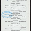 DINNER [held by] U.S.M.S. NEW YORK [at] U.S.M.S. NEW YORK (SS;)