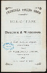 BILL OF FARE [held by] PRISCILLA DINING ROOM [at] "DOSCHER & MINDERMAN, 16 WEST FOURTH STREET, CORNER MERCER STREET, [NEW YORK, NY]" (REST;)