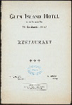 DAILY MENU [held by] GLEN ISLAND HOTEL [at] "88 CORTLANDT STREET, [NEW YORK, NY]" (HOTEL)