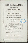 BILL OF FARE [held by] COLOMBO HOTEL [at] "NEW YORK, NY" (HOTEL;)