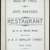 BILL OF FARE [held by] JOHN DOSCHER RESTAURANT [at] "NEW YORK, NY" (REST;)