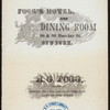 BILL OF FARE [held by] FOGG'S HOTEL AND DINING ROOM [at] "96 & 98 BARCLAY ST., NEW YORK, NY" (HOTEL;)