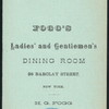 BREAKFAST & SUPPER MENU [held by] FOGG'S LADIES' AND GENTLEMEN'S DINING ROOM [at] "98 BARCLAY ST., NEW YORK, NY" (REST;)