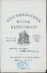 DAILY MENU [held by] KNICKERBOCKER HOTEL RESTAURANT [at] "384 AND 385 WEST STREET [NEWYORK, NY]" (REST;)