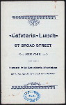 DAILY MENU [held by] CAFETERIA LUNCH [at] "57 BROAD STREET, NY" (LUNCHROOM;)