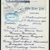 DINNER [held by] RED STAR LINE [at] EN ROUTE ABOARD THE SS WESTERNLAND (SS;)