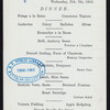 DINNER [held by] U.S.M.S. NEW YORK [at] EN ROUTE ABOARD NEW YORK (SS;)