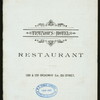 BREAKFAST [held by] TRAINOR'S HOTEL RESTAURANT [at] 1289 B'WAY  NY (REST;)