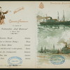 DINNER [held by] HAMBURG-AMERIKA LINIE [at] "ON BOARD MAIL-STEAMER ""GRAF WALDERSEE""" (SS)