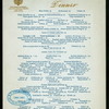 DINNER [held by] MARIE ANTOINETTE HOTEL [at] 66 ST. & B'WAY NY (HOTEL;)