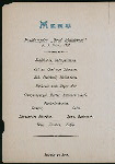 DINNER [held by] HAMBURG-AMERIKA LINIE [at] STEAMER GRAF WALDERSEE (SS;)