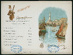 DINNER [held by] HAMBURG-AMERIKA LINIE [at] STEAMER AUGUSTE VICTORIA (SS;)