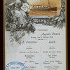 LUNCH [held by] HAMBURG-AMERIKA LINIE [at] SS AUGUSTE VICTORIA (SS;)