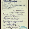DINNER [held by] RED STAR LINE [at] SS WESTERNLAND (SS;)