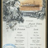 LUNCH [held by] HAMBURG-AMERIKA LINIE [at] SS AUGUSTE VICTORIA (SS;)
